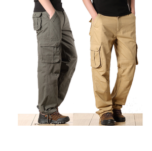 กางเกงคาร์โก้ผ้าใบผ้ายืดทรงสลิมฟิตสำหรับผู้ชายเอวสูงกันน้ำสไตล์ลำลองสำหรับกลางแจ้ง - Product Image 1