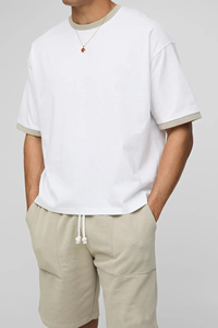 Conjunto de Camiseta y Pantalones Cortos de Alta Calidad para Hombre, Camiseta de Algodón con Bolsillo, Pantalones Cortos de Corte Holgado, Proveedor Mayorista - Product Image 5