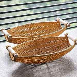 Canasta de Frutas de Ratán Natural Tejida a Mano, Bandeja de Aperitivos de Lujo con Drenaje para Uso Doméstico, Hecha por Vgreen Art de Vietnam - Product Image 3