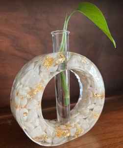 Vase en tube à essai rectangulaire moderne et créatif, moule en os de buffle, bricolage fait main, HF Industries, décoration intérieure, incubateur de plantes - Product Image 1