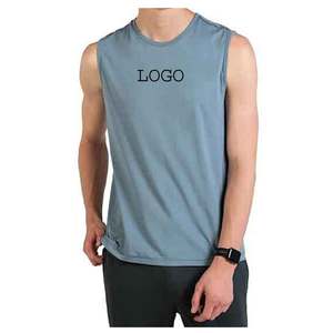 Logo personnalisé conception OEM impression séchage rapide sans manches t-shirt hauts fitness gym sport vêtements de sport homme col rond débardeur hommes - Product Image 1