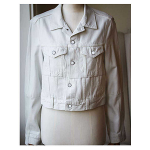 Chaqueta vaquera transpirable de alta calidad para mujer con chaqueta vaquera informal de manga larga multicolor decorada con insignia - Product Image 2