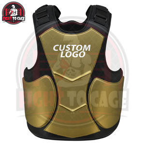 Protège-poitrine de boxe noir doré, équipement d'entraînement en PVC durable de haute qualité pour la boxe, le MMA, le kickboxing, le sparring, personnalisable - Product Image 5