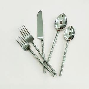 Ensemble de couverts Vintage à Double nœud, poignée noire, acier inoxydable, argent, poli miroir, sécurité alimentaire - Product Image 4