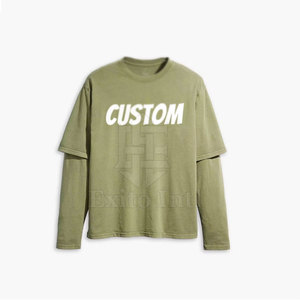 เสื้อยืดคอกลมผู้ชายปี 2024 แขนสองชั้น ผ้าฝ้าย ระบายอากาศ แห้งเร็ว ออกแบบเองได้ ขายส่ง - Product Image 5