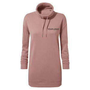 Chemise longue femme avec col haut et fermeture éclair latérale Logo personnalisé haute qualité casual plaine pull imprimé ample/prix d'usine 2026 - Product Image 1