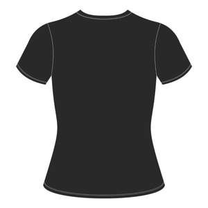 Camiseta de Mujer con Ribete en Contraste Chenille, Letras Bordadas en Rojo sobre Negro, Estilo Universitario, Verano - Product Image 3