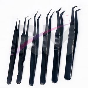 RMI Produit de haute qualité Extension de cils Pince à épiler Set Plane Grip Silver Shin Tip And Lashes Design Papier Enduit Couleur - Product Image 3