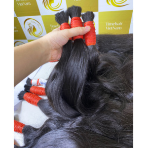 Cabello negro con ondas naturales 45 cm Super doble calidad estilo virgen - Product Image 5