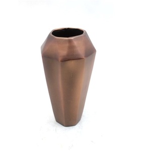 Wholesale Bulk Aluminum Floor Flower <b>Vase</b> Shiny Copper Colour Pot For Living Room Decor Handmade Customized - Product Image 1