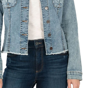 Factory Customized Oversize Women's Denim Jacket Best Quality Plus Size Women Casual Winter Wear Denim Jacket - Product Image 5