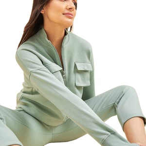 Sudadera con capucha bolsillo delantero chándales venta al por mayor OEM personalizado unisex 100 algodón zip up pantalones de chándal de gran tamaño y Sudadera con capucha conjunto chándal en blanco - Product Image 1