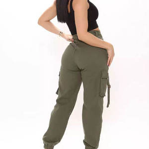 Nouveauté pantalon d'hiver décontracté pour femmes couleur unie Style Hip Hop taille élastique avant plat Design entièrement Streetwear ODM Supply - Product Image 2