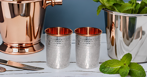 Accessoires classiques de Drinkware de cuivre de conception avec l'acier a martelé fini - Product Image 2