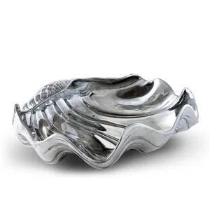 Bol en métal artisanal élégant pour la décoration de vente au détail aux États-Unis, exportation, poignées texturées, bol à fruits élégant, large, plaqué, sûr, Zahid Exports - Product Image 5