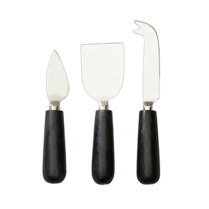 Vente chaude en acier inoxydable plaqué argent avec manche noir audacieux ensemble de couteaux à fromage avec trancheuse à fromage épandeur à fromage utilisé - Product Image 1