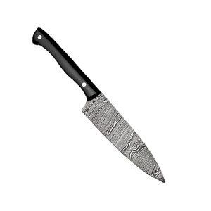 Couteau utilitaire de chef damas fait à la main personnalisé manche en résine de haute qualité avec gaine en cuir couteau de cuisine tranchant - Product Image 1