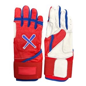 Gants de frappe de baseball aux couleurs du drapeau américain, logo personnalisé, cuir Cabretta 0,9 mm, équipement professionnel de softball, fabricant - Product Image 1