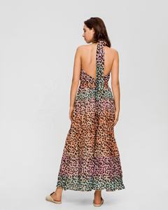 Vestido largo Tie Dye de alta calidad para mujer, hermoso estilo bohemio con estampado de animales dorados para Resort, salidas de fiesta por la tarde - Product Image 3