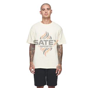 เสื้อยืดผู้ชายผ้าฝ้าย 100% สีพื้นแบบกำหนดเอง ล้างสีแบบวินเทจ ไซส์ใหญ่ ทรงปกติ แห้งเร็ว ระบายอากาศได้ดี - Product Image 1