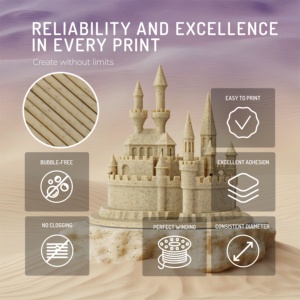Filamento per Stampante 3D WINKLE Sand PLA HD Testurizzato 1.75mm 1kg, Qualità Europea ES Biodegradabile, Facile da Stampare, Alta Precisione 190-230 - Product Image 4