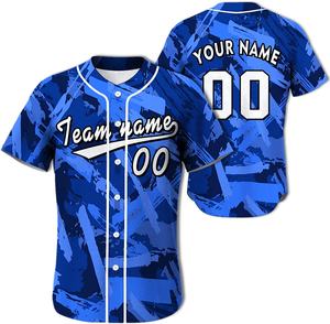Maillots de baseball et de softball entièrement sublimés, respirants, à séchage rapide, avec boutons, pour uniformes d'équipe sportive - Product Image 5