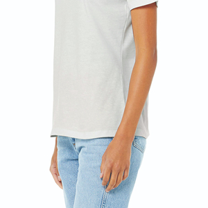 เสื้อยืดแขนสั้นคอวีวินเทจของผู้หญิงเสื้อยืดพอดีตัวเสื้อเจอร์ซี่ทำจากผ้าคอตตอนปั่นคอลม100เปอร์เซ็นต์ - Product Image 6