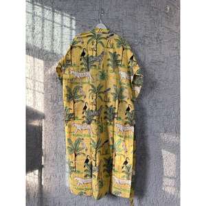 Indian Cotton Forest Animal Art Long Kimono Robes <b>Dresses</b> <b>for</b> <b>Womens</b> Night Sleep Wear Vintage <b>Swim</b> Bikini Ethnic Plus Size Kurta - Product Image 5