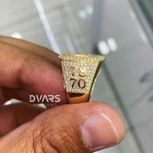 Anillo de Campeonato de Estilo Único Hip Hop para Hombre, Letra y Número Personalizados, Moissanita VVS, Plata 925, Simula Diamante, para Bodas y Fiestas - Product Image 2