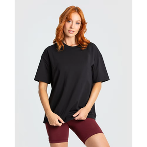 T-shirts pour femmes de haute qualité avec logo imprimé personnalisé, respirants, confortables, en coton doux pour femmes - Product Image 1