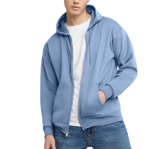 Sudadera con capucha unisex de gran tamaño de 100% algodón personalizada, sudaderas de mezcla de algodón básicas térmicas con cremallera completa para hombres, estampado de hojaldre para invierno - Product Image 4