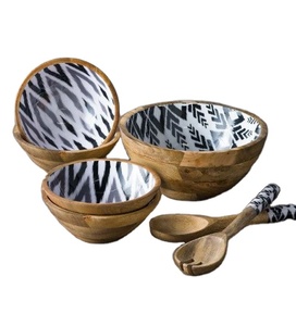 Bol émaillé en bois naturel réutilisable de haute qualité avec logo personnalisé Bols décoratifs en métal nouveau design - Product Image 1