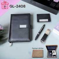 Juego de cuaderno y bolígrafo estacionario de promoción personalizada, llavero y billetera para regalar para empleados de oficina, profesores universitarios