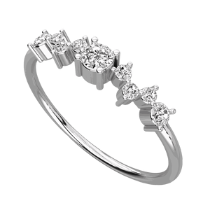 Bague de fiançailles en diamant rond pour elle - Product Image 2