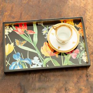 The Courtship Lacquer Square Tray Birds Heron Lacquer Square Tray Food Vegetable Vajilla Artículos y piezas decorativas Best 2024 - Product Image 4