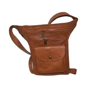 Sac à bandoulière vintage en cuir véritable-Portable - Product Image 1