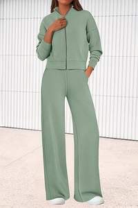 Conjunto Deportivo Casual Premium para Mujer, Lavado Ácido, Corte Regular, Sudadera con Capucha y Pantalones Jogger, 100% Algodón, Secado Rápido, Transpirable, para Invierno - Product Image 4