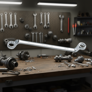 Chiave a poligonale doppia curva profonda cromata con chiavi - Product Image 3