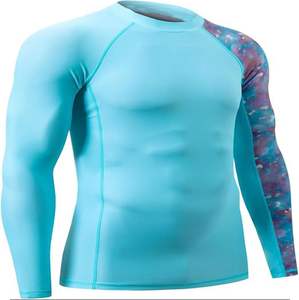 Rashguard léger à manches longues UPF50 respirant, directement de l'usine, avec logo personnalisé, en polyester/nylon, vêtements de sport - Product Image 2