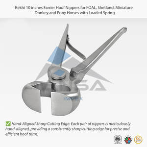 Pinces à sabots en acier inoxydable de 10 pouces, ressort chargé, professionnelles, pour le soin des sabots, poulons, chevaux de Shetland, ânes miniatures - Product Image 5