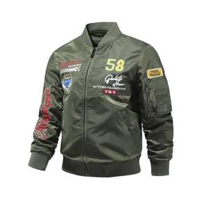 Chaqueta Bomber Impermeable Deportiva Casual de Invierno al por Mayor con Cremallera Recubierta, Chaquetas de Estilo Ejecutivo con Cuello Alto Delgado - Product Image 1