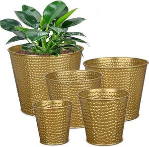 Maceta de metal duradera y elegante perfecta para plantas de interior y exterior Metal redondo exterior grande barato - Product Image 2