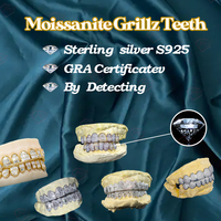 Grillz Hip-hop Iced Out pour dents, plaqué or 18 carats, avec pierres Moissanite VVS de 2 mm à coupe profonde, sur mesure