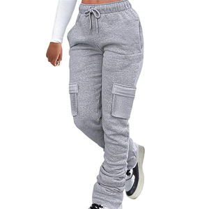 กางเกงจ็อกเกอร์เอวกลางมีเชือกรูดมีเปลวไฟกางเกงสเวตเตอร์แบบซ้อนกันกางเกงสเวตเตอร์สำหรับผู้หญิงไซส์ใหญ่พิเศษ - Product Image 3