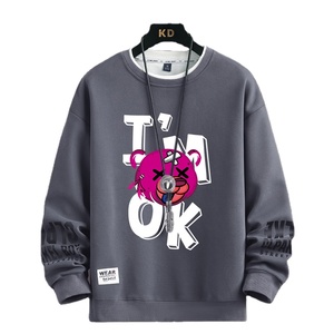 เสื้อสเวตเตอร์ผู้ชายฤดูใบไม้ผลิเสื้อยืดแขนยาวพิมพ์ลายหมีการ์ตูนเกาหลีเสื้อฮาราจูกุแฟชั่นผู้ชายเสื้อคอกลม2024ใหม่ - Product Image 1