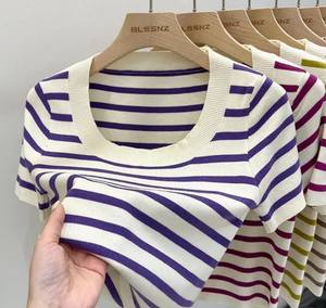 Knitted <b>Women's</b> Clothing Premium Quality T-<b>shirt</b> Fashionable Tops for <b>Women</b> - Product Image 4