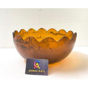 Articles de décoration d'intérieur de luxe, bols en résine ambrée, articles ménagers, bols à fruits en résine poly, sans danger pour les aliments, best-seller, bol en résine - Product Image 2