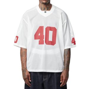 Maillot de football américain en maille 100 % polyester pour sublimation, coupe oversize et carrée, numéro personnalisé pour marques de mode - Product Image 1