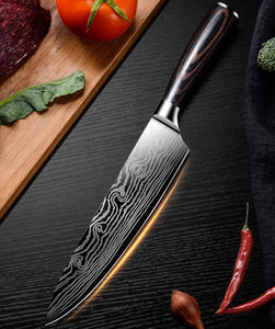 Venta al por mayor pedidos a granel personalizados OEM ODM Servicio Profesional de acero inoxidable Chef cuchillo afilado con mango de madera Pakka - Product Image 3