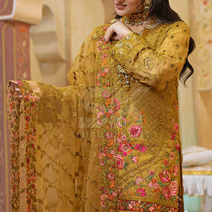 Grosir OEM Shalwar Kameez Wanita Katun Sutra Pakaian Kasual Tradisional Pakistan Shalwar Kameez - Product Image 3